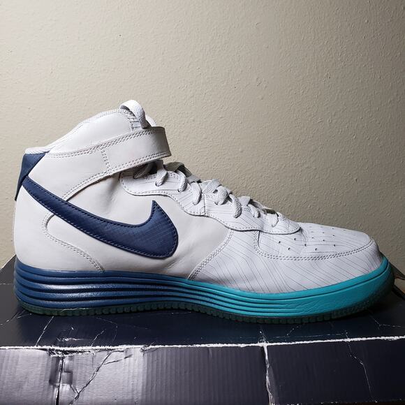 Nike Men\'s Size 14‎ Lunar Force 1 Pure Platinum Squadron Blue Sneaker Streetwear main image 16